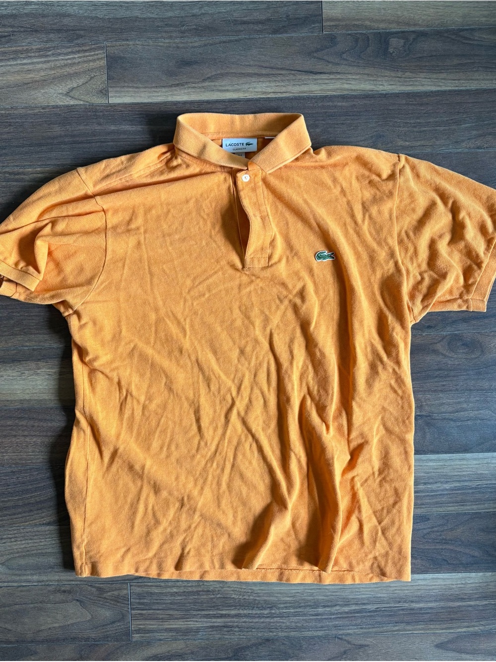 Lacoste Men's Orange Pique Polo with Crocodile Logo